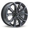 Rtx Alloy Wheel, Black Widow 17x7.5 5x114.3 ET42 CB73.1 Black Machined Grey 082434